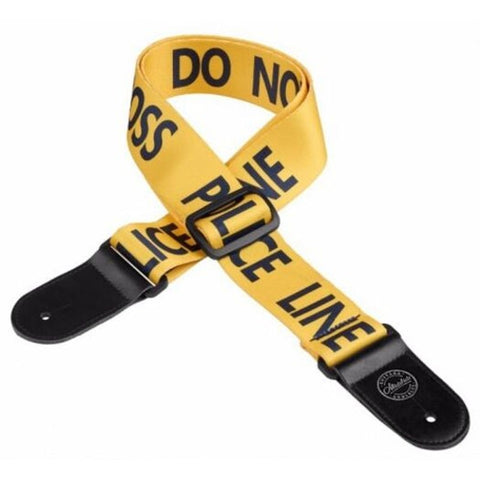 Acoustic Electric Guitar Strap Woven Cloth Leather End Police Line Yellow Guitar Accessories