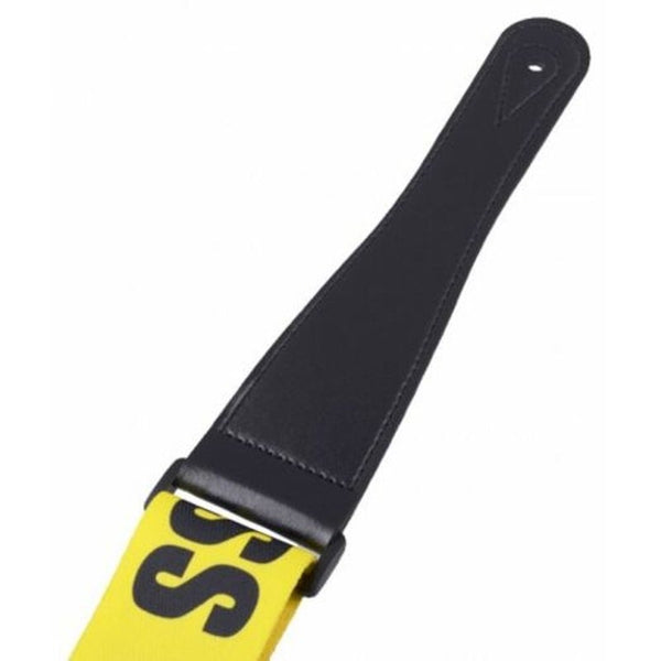 Acoustic Electric Guitar Strap Woven Cloth Leather End Police Line Yellow Guitar Accessories