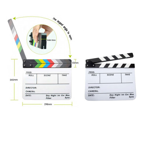 Acrylic Clapboard Dry Erase Director Film Movie Clapper Board Slate 9.6 11.7 Movie Camera Accessories