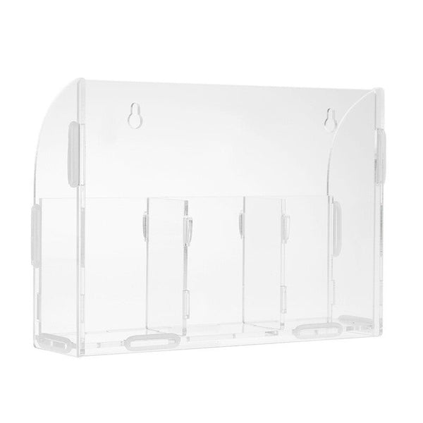 Acrylic Remote Control Storage Box Sundries Holder Wall Mounted Bin Rack Container / 3 Lattices For Office Storage Boxes