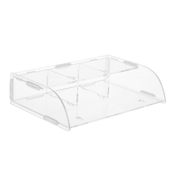 Acrylic Remote Control Storage Box Sundries Holder Wall Mounted Bin Rack Container / 3 Lattices For Home Office
