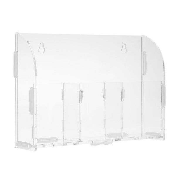 Acrylic Remote Control Storage Box Sundries Holder Wall Mounted Bin Rack Container / 3 Lattices For Office Storage Boxes