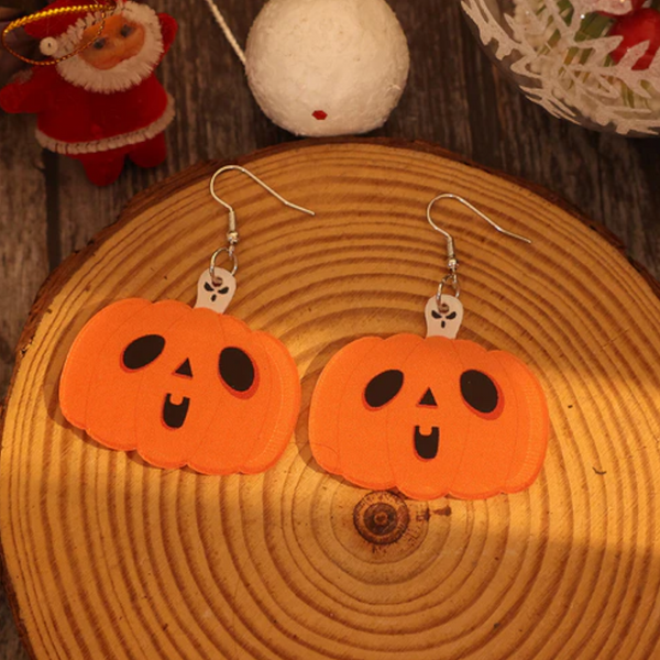 Acrylic Alloy Pumpkin Shape Earrings