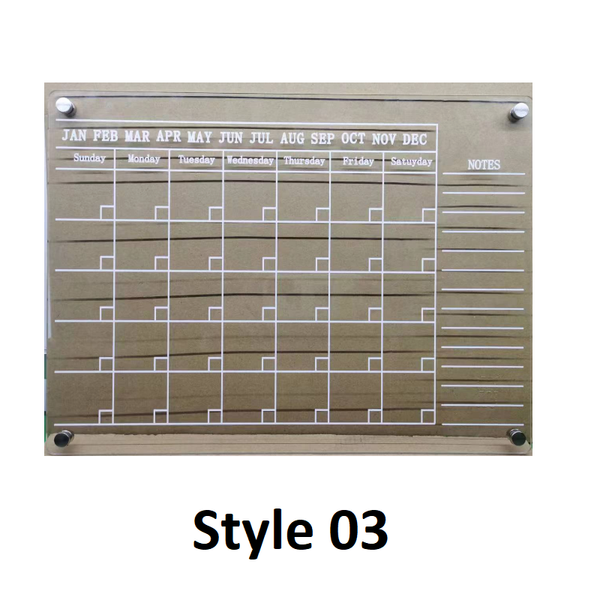 Acrylic Magnetic Dry Wipe Plate Calendar For Refrigerators Calendars (Current)