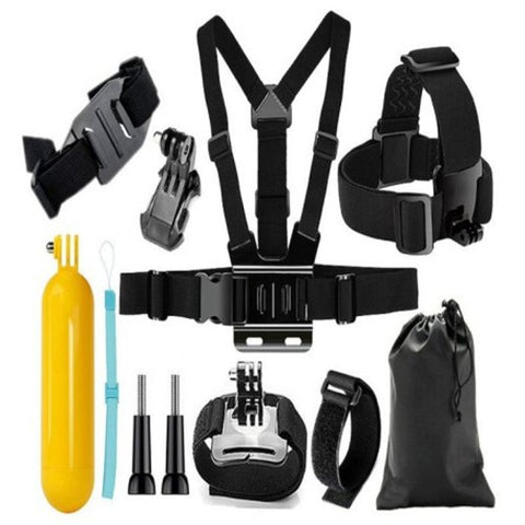 Action Camera Accessories Set Head Strap Chest Mount Kit For Gopro Hero 6 / 5S 4 3 2 1 Sj4000 Black