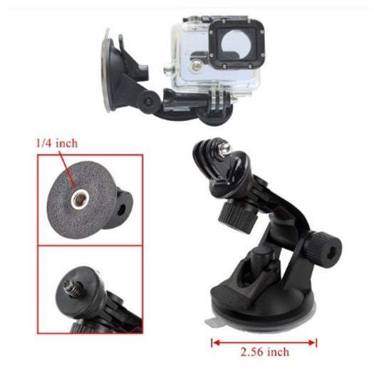 Action Cameras Holder Accessories Car Suction Cup Mount Tripod Adapter For Gopro Hero 7 / 6 5 4 Yi Vehicle Camera Holders