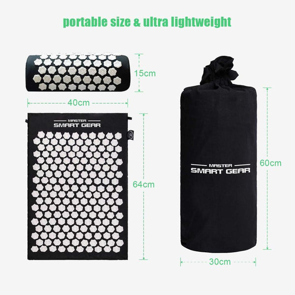 Acupressure Massage Pillow Set Yoga Mat For Relieves Stress Back Neck Sciatic Pain Massagers