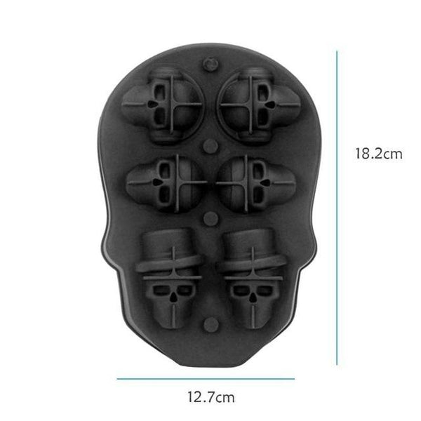 Ice Cubes Trays & Moulds Skulls Or Spheres Large Black Ice Cube Tray Silicone Mold