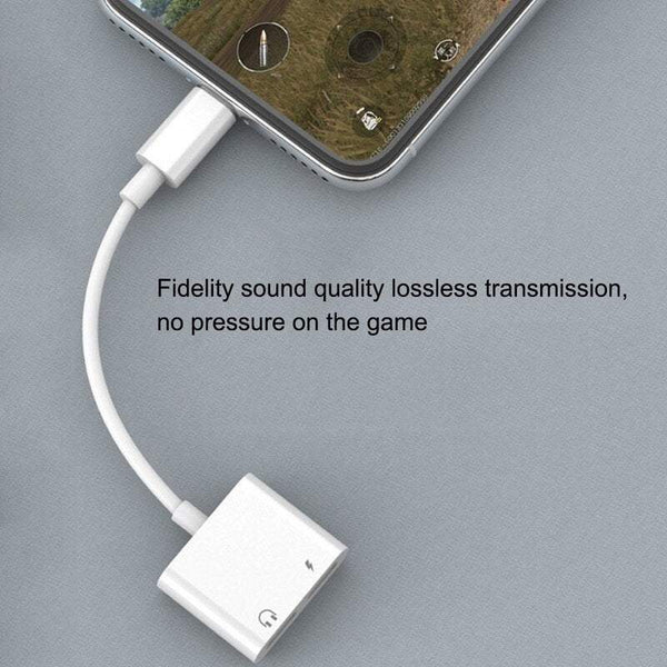 2 In 1 Audio Adapter Charging Earphone Aux Cable Splitter Cables & Adapters