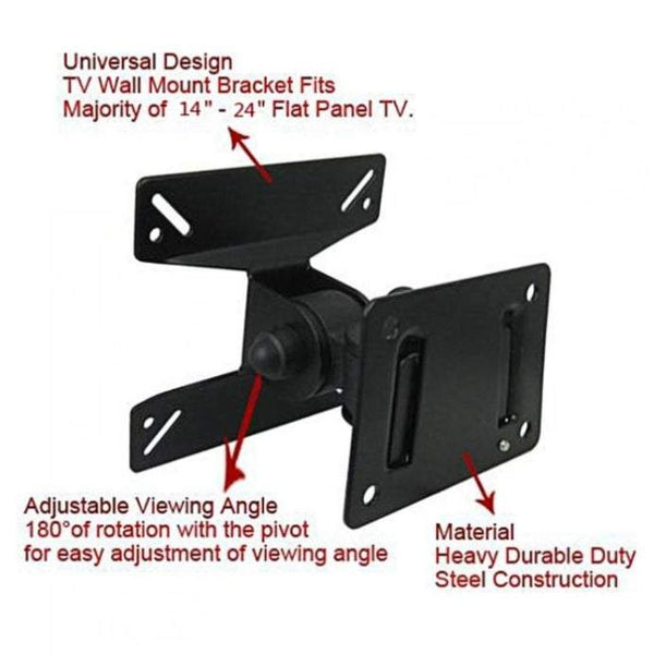 Wall Mount Rangehoods Adjustable 180 Degree Tv Stand Universal Rotated Pc Monitor Bracket For 14 24 Inch Lcd Led Flat Panel With Degrees Around The Pivot
