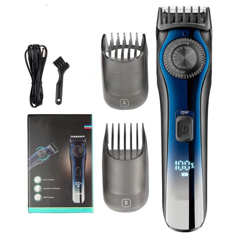 Adjustable Beard Trimmer For Men Professional Mens Hair With 2 Combs And Led Display