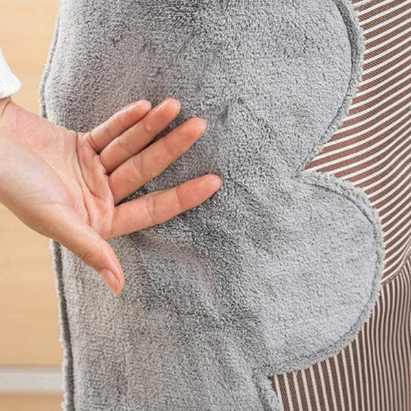 Kitchen Bib Front Pocket Double Side Towels Striped Pattern Aprons