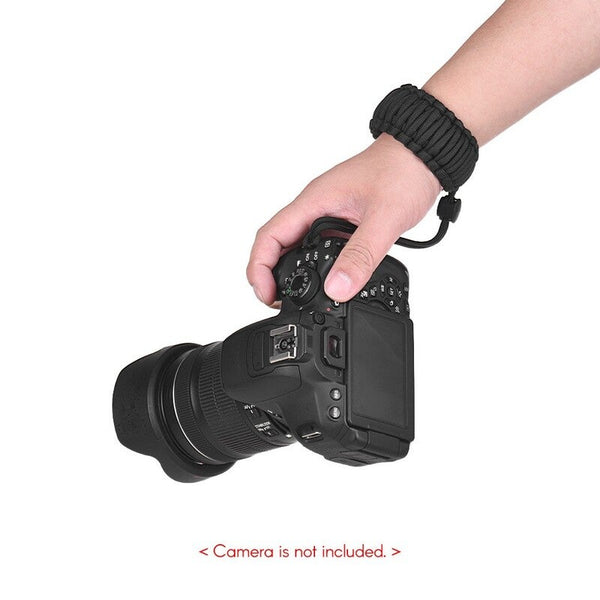 Adjustable Braided Paracord Camera Wrist Strap Lanyard Black