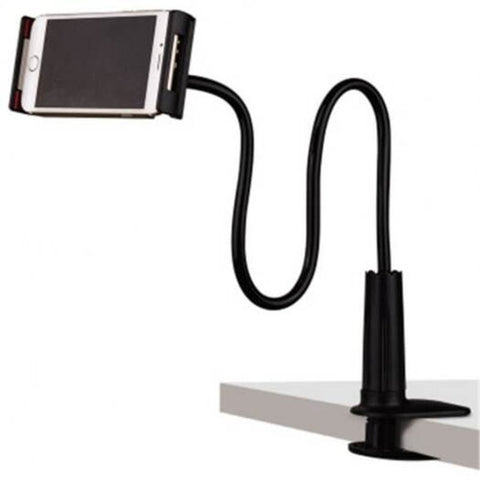 Adjustable Cell Phone Bracket Flexible Long Arms Clip Clamp Mount Stand Black