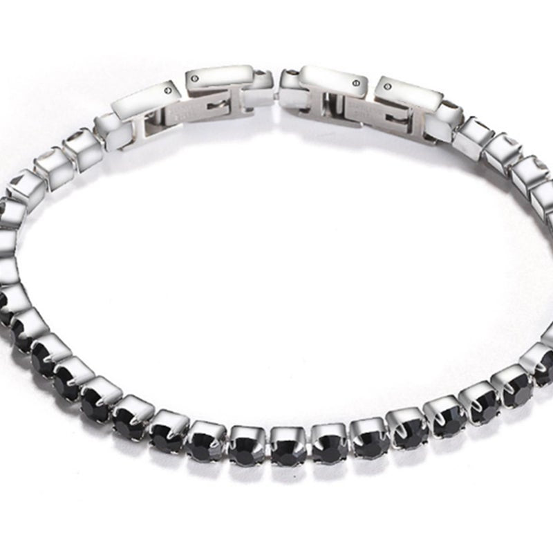 Veile Studios Detachable Titanium Steel Double Buckle Zircon Tennis Bracelet Bracelets