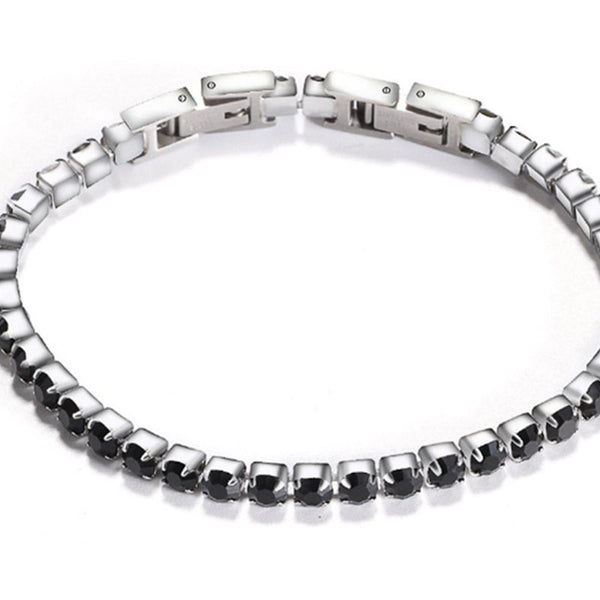 Veile Studios Detachable Titanium Steel Double Buckle Zircon Tennis Bracelet Bracelets