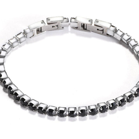Veile Studios Detachable Titanium Steel Double Buckle Zircon Tennis Bracelet Bracelets
