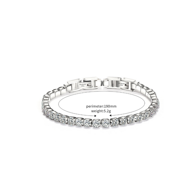 Veile Studios Detachable Titanium Steel Double Buckle Zircon Tennis Bracelet Bracelets