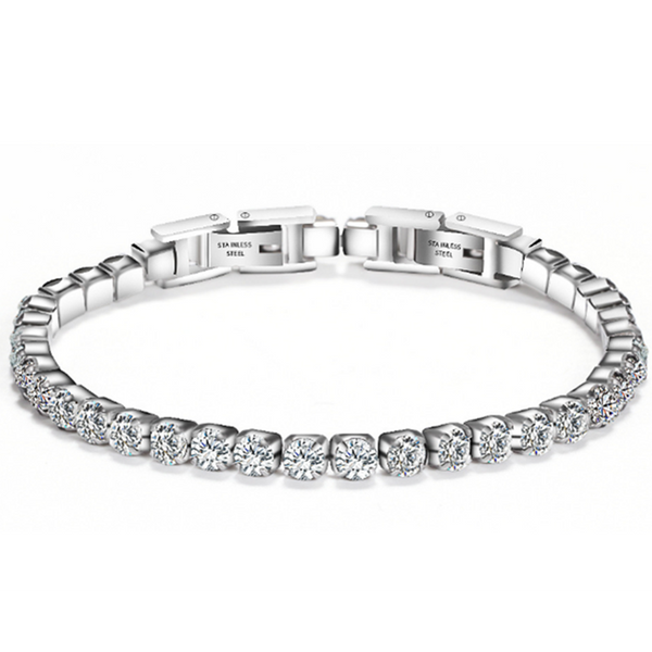 Veile Studios Detachable Titanium Steel Double Buckle Zircon Tennis Bracelet Bracelets