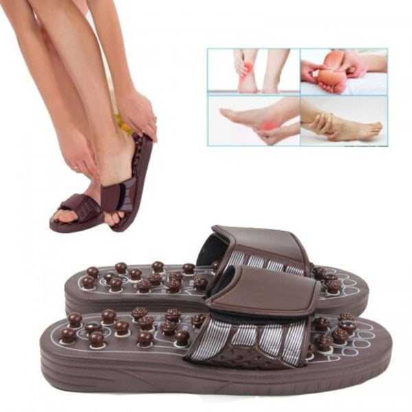 Adjustable Foot Massage Slippers Acupuncture Therapy Massager Shoes Size L For 42 43