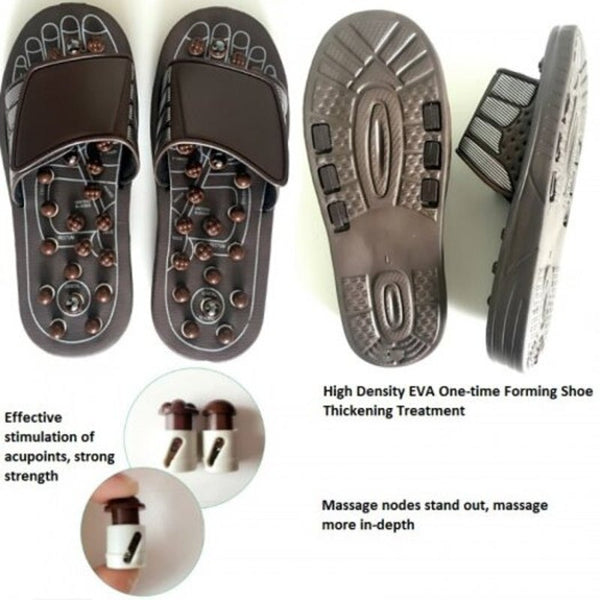 Adjustable Foot Massage Slippers Acupuncture Therapy Massager Shoes Size L For 42 43