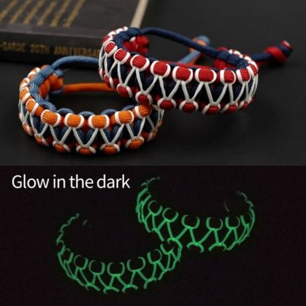 Adjustable Glow In The Dark 550 Paracord Bracelet Parachute Cord Wristband Hand Made Brt N324