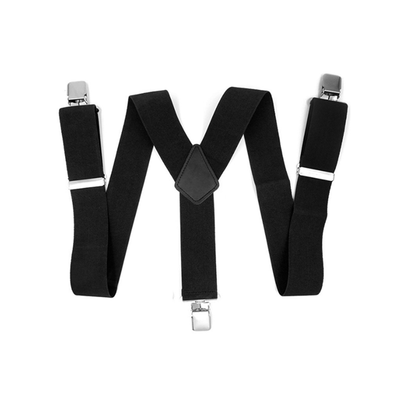 Solid Suspenders Y Shape With 3 Clips For Men Women Suspenders/Braces