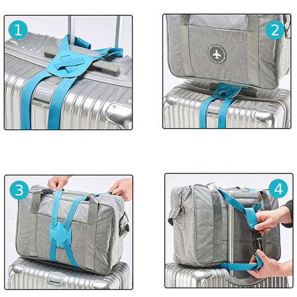 Adjustable Travel Luggage Strap Bag Bungees Elastic Suitcase Belt With Buckles For Add