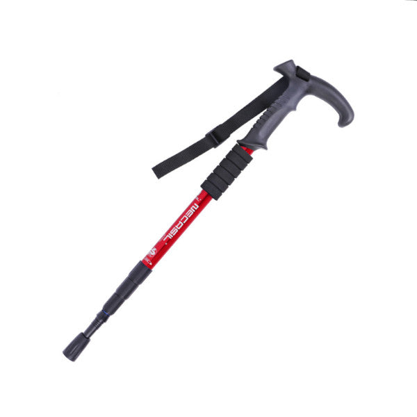 Aluminum 4 Section Curved Handle Hiking Poles For Walking Or Trekking Walking & Trekking Sticks