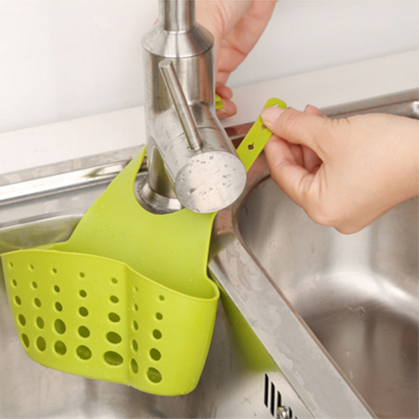 Button Type Sink Storage Hanging Drain Basket For Kitchen Sponge Green Racks & Holders