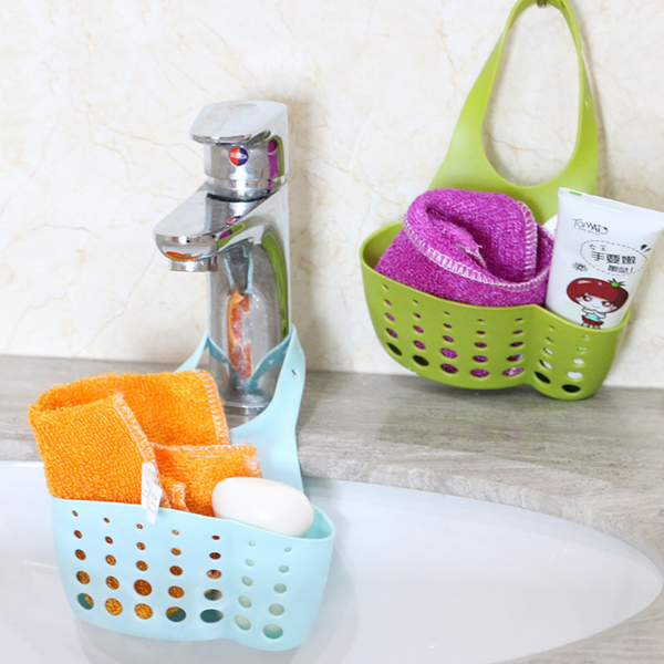 Button Type Sink Storage Hanging Drain Basket For Kitchen Sponge Green Racks & Holders