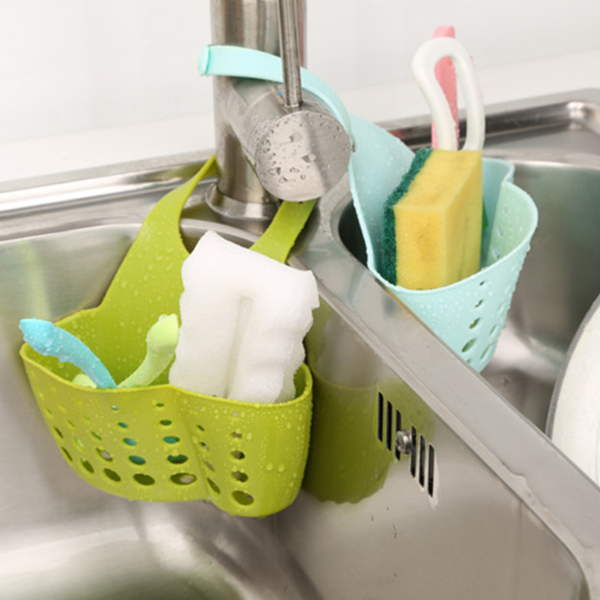 Button Type Sink Storage Hanging Drain Basket For Kitchen Sponge Green Racks & Holders