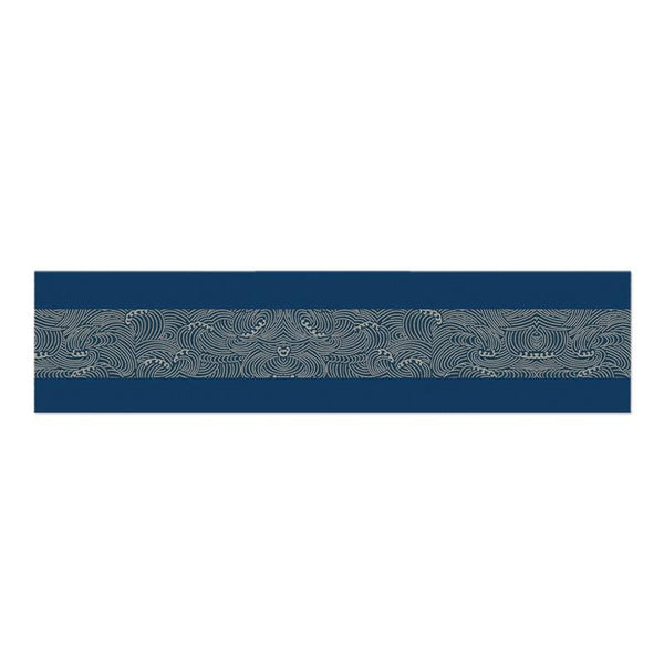 Modern Coastal Blue Wave Dining Table Runner Decor Table Runners