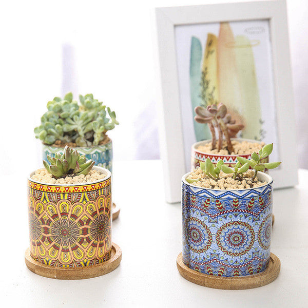 Cute Mini Mandala Succulent Nordic Colour Pot Baskets Pots Window Boxes
