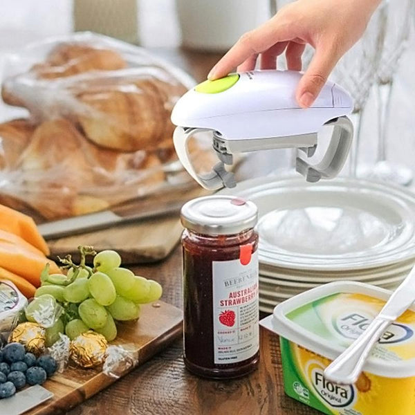 Can Openers Electric One Push Battery Powered Jar Lid Opener Kitchen Gadget