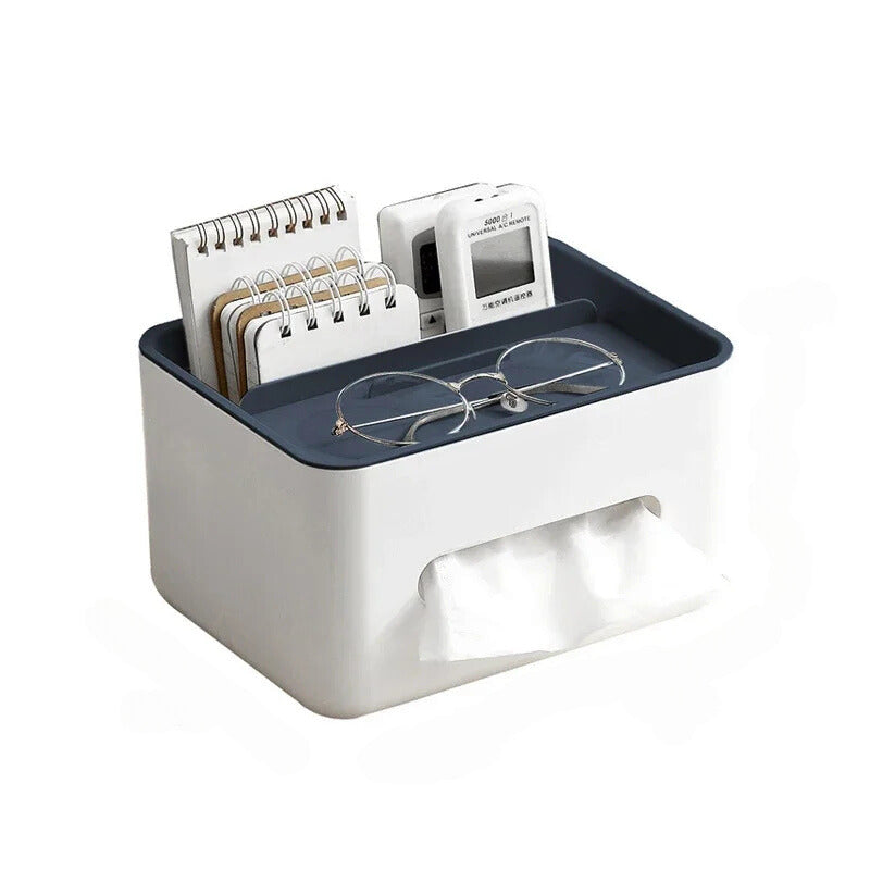 Storage Box With Blue Cover Multifunctional Desktop Organiser For Office Storage Boxes