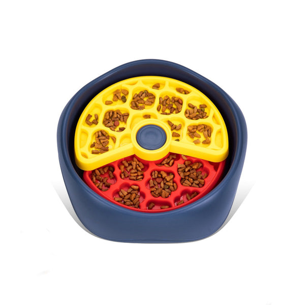 Redyellow And Blue Interactive Dog Puzzle Feeder Bowl Slow Eating & Mental Stimulation Toy For Small Medium Breeds Dog Bowls