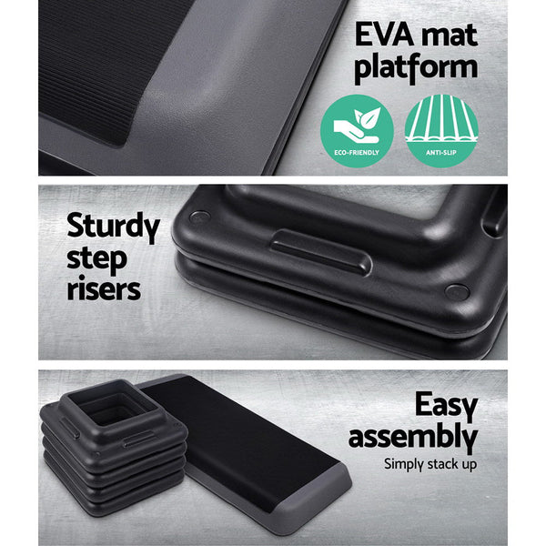 Everfit 3 Block Level Aerobic Step Bench Fitness Steps
