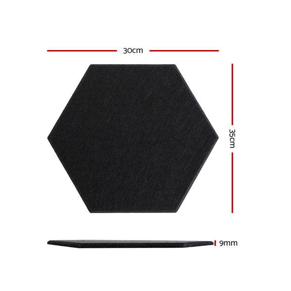 Alpha Acoustic Foam 12Pcs 35X30x0.9Cm Soundproof Absorption Panel Adhesive Black Acoustic Treatments