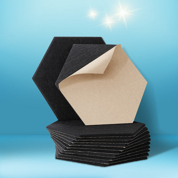 Alpha Acoustic Foam 12Pcs 35X30x0.9Cm Soundproof Absorption Panel Adhesive Black Acoustic Treatments