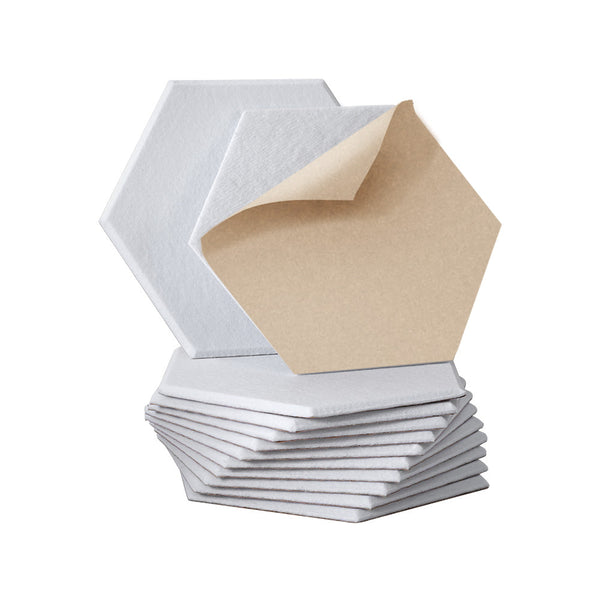 Alpha Acoustic Foam 12Pcs 35X30x0.9Cm Soundproof Absorption Panel Adhesive White Acoustic Treatments