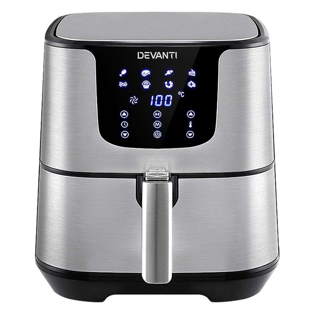 Devanti Air Fryer 7L Lcd Fryers Oil Free Oven Airfryer Kitchen Healthy Cooker Air Fryers