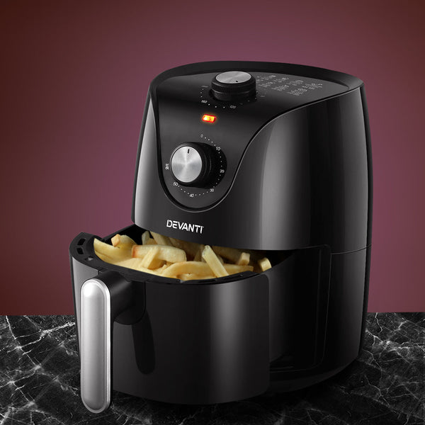 Devanti Air Fryer 2.5L Electric Fryers Airfryer Healthy Cooker Oil Free Kitchen Air Fryers