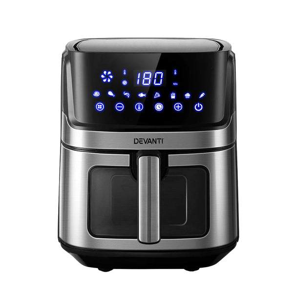 Devanti Air Fryer 6.5L Lcd Fryers Oven Airfryer Healthy Cooker Oil Free Kitchen Air Fryers