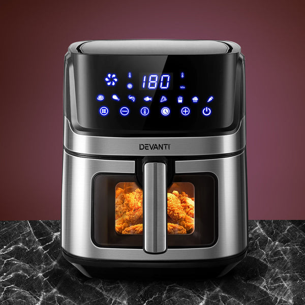 Devanti Air Fryer 6.5L Lcd Fryers Oven Airfryer Healthy Cooker Oil Free Kitchen Air Fryers