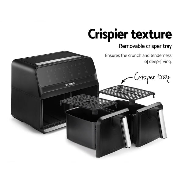 Devanti Air Fryer 8L Lcd Fryers Oven Airfryer Healthy Cooker Oil Free Kitchen Air Fryers