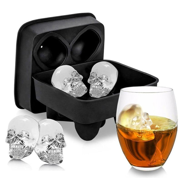 Ice Cubes Trays & Moulds Skulls Or Spheres Large Black Ice Cube Tray Silicone Mold