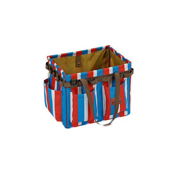 Redblue And White Stripes Heavy Duty Foldable Outdoor Camping Storage Box Oxford Cloth Collapsible Gear Organizer Tote With Pockets Storage Boxes