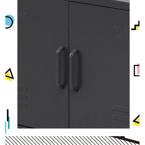 Artiss Artissin Buffet Sideboard Locker Metal Storage Cabinet Base Charcoal Sideboards & Buffets