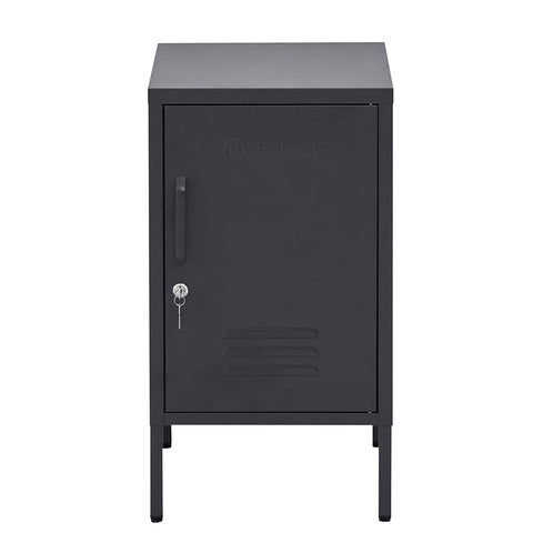Artiss Artissin Metal Locker Storage Shelf Filing Cabinet Cupboard Bedside Table Black Bedside Tables